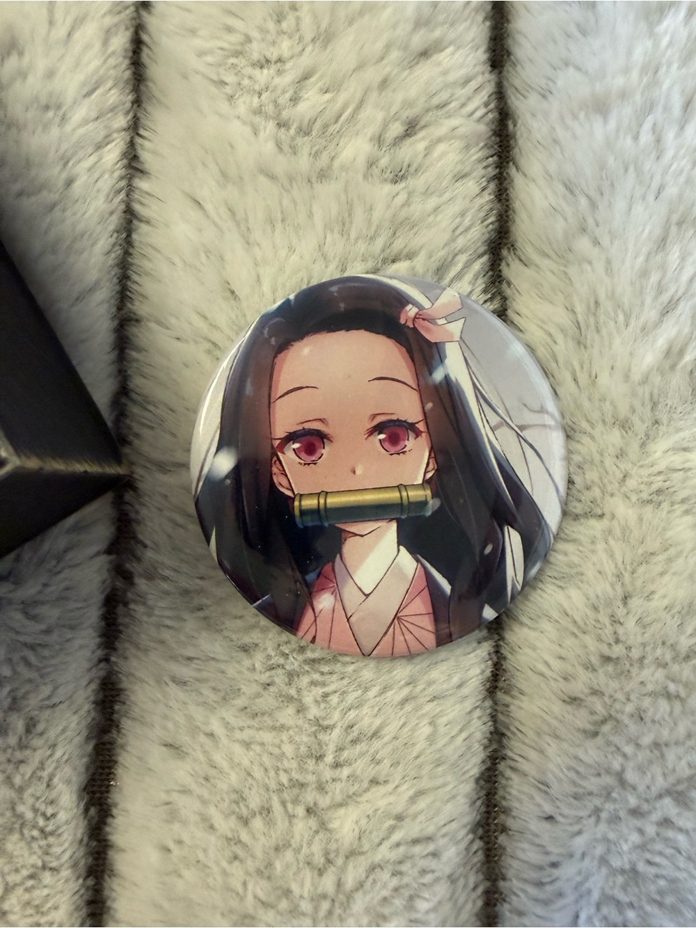 Anime Character Pin - Pink & Black Nezuko Design